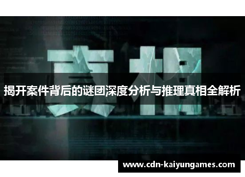 揭开案件背后的谜团深度分析与推理真相全解析